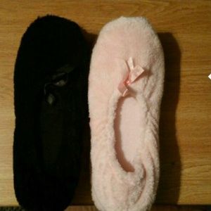 2pc sets black and pink house slipper
