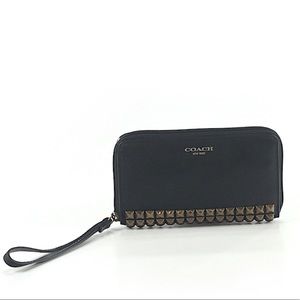 Black Studded Coach Wristlet/Wallet