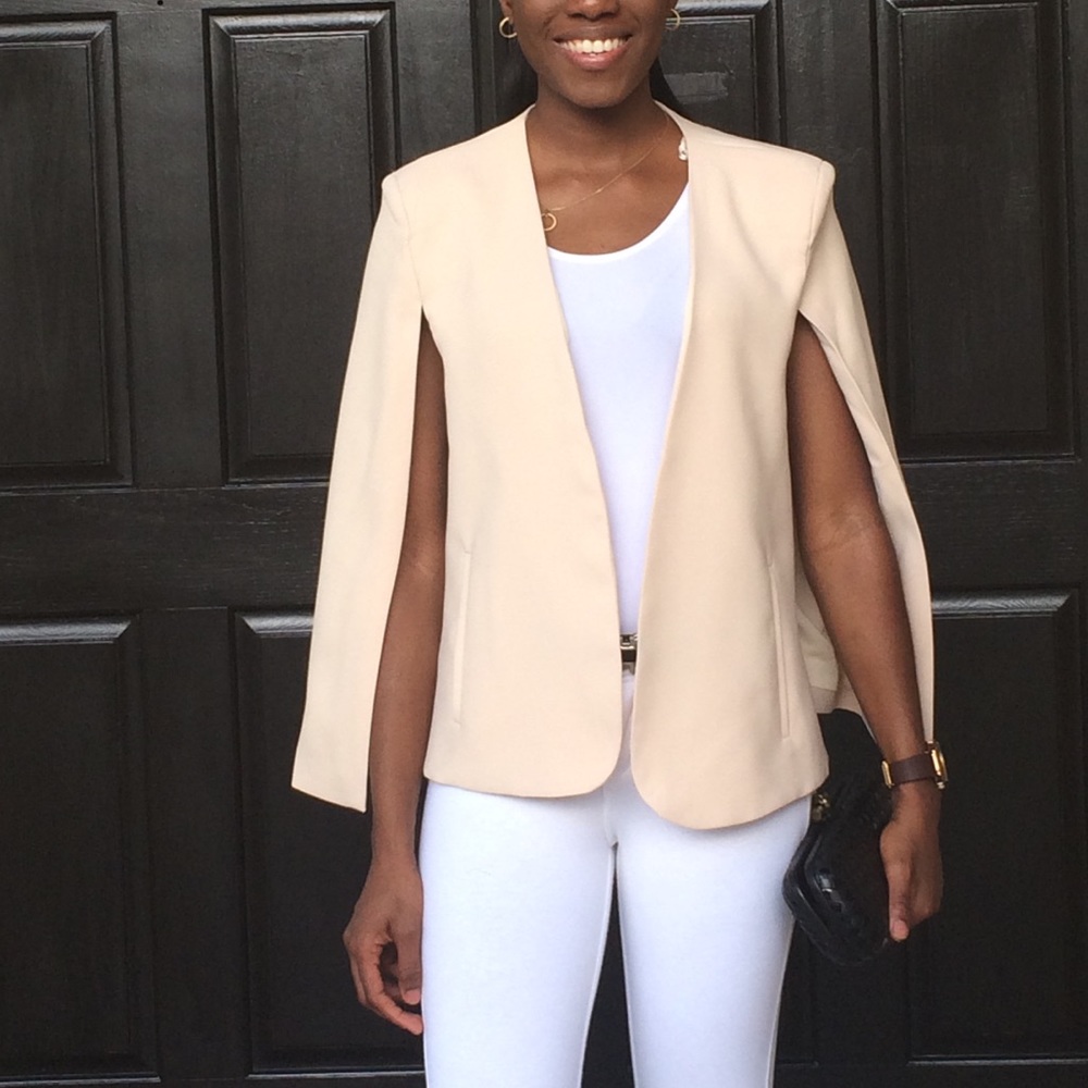 Nude cape jacket