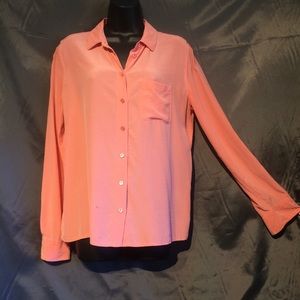 Equipment Femme Silk Blouse Coral Pink Size M