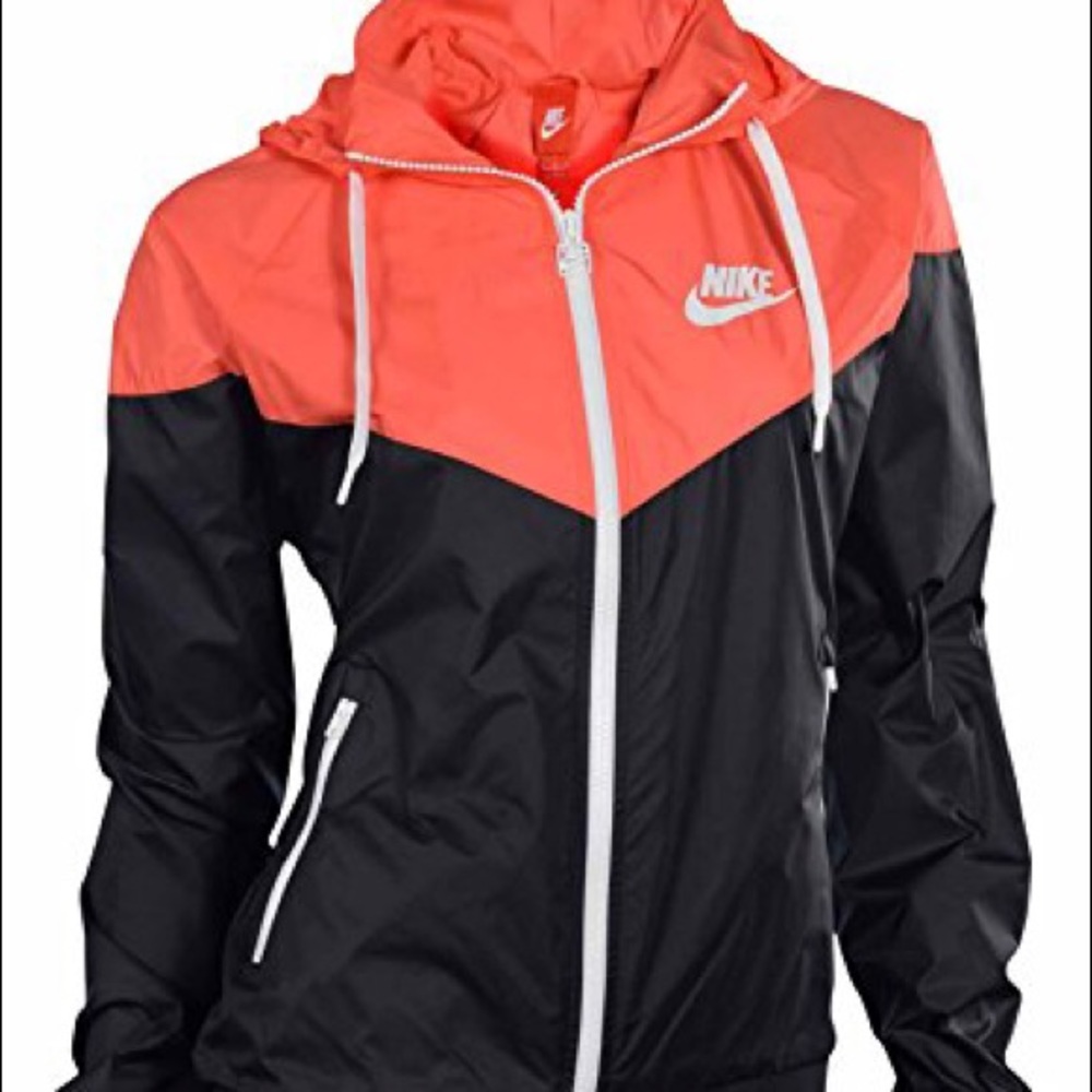 Black and Coral Nike Windbreaker Jacket