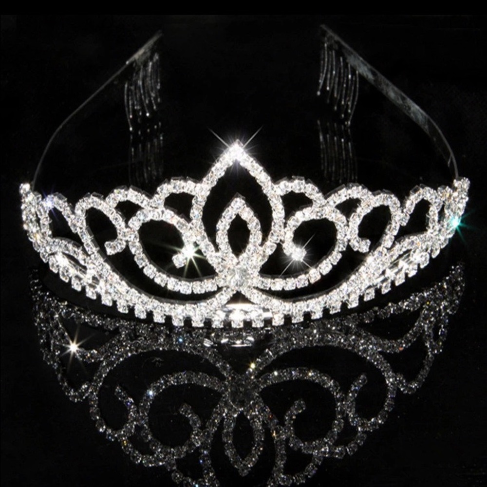 Tiara rhinestone crystal diamond hair comb wedding