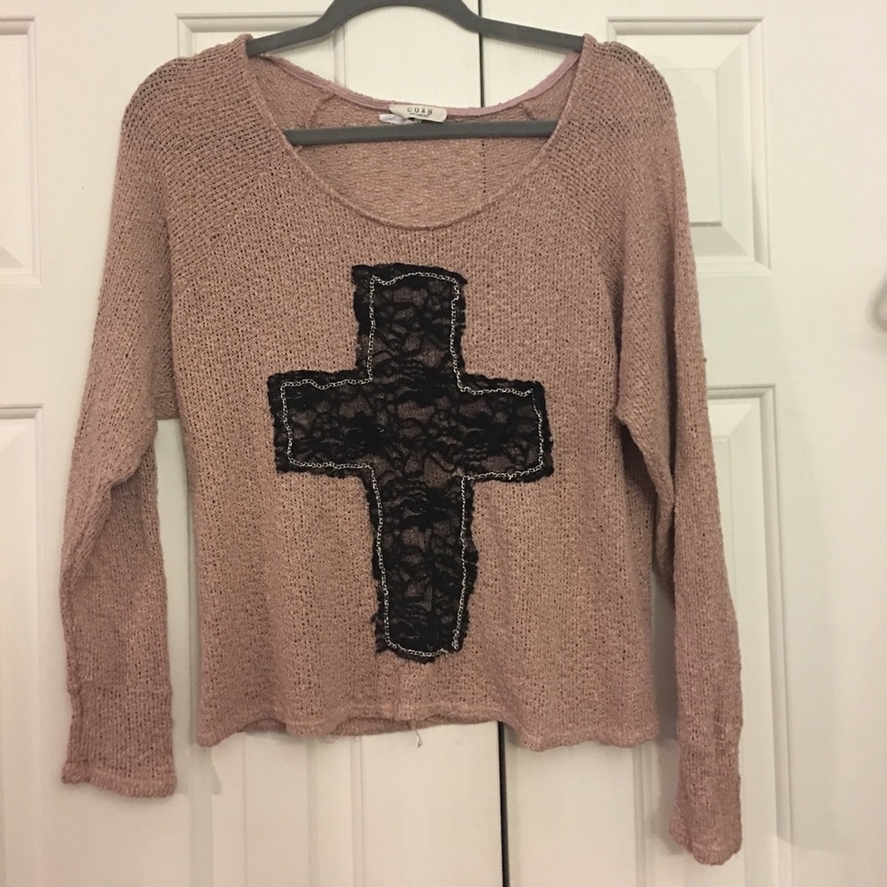 4/$50 Cozy Cute Sweater w/cross