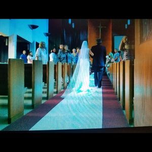 Beautiful bling cathedral length veil