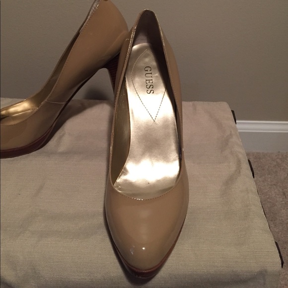 GUESS Nude Patent Leather Heels - Picture 2 of 4