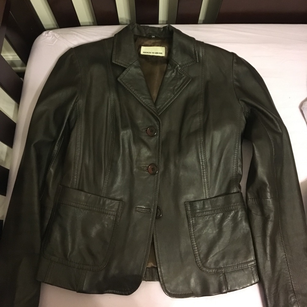 Dark brown leather jacket