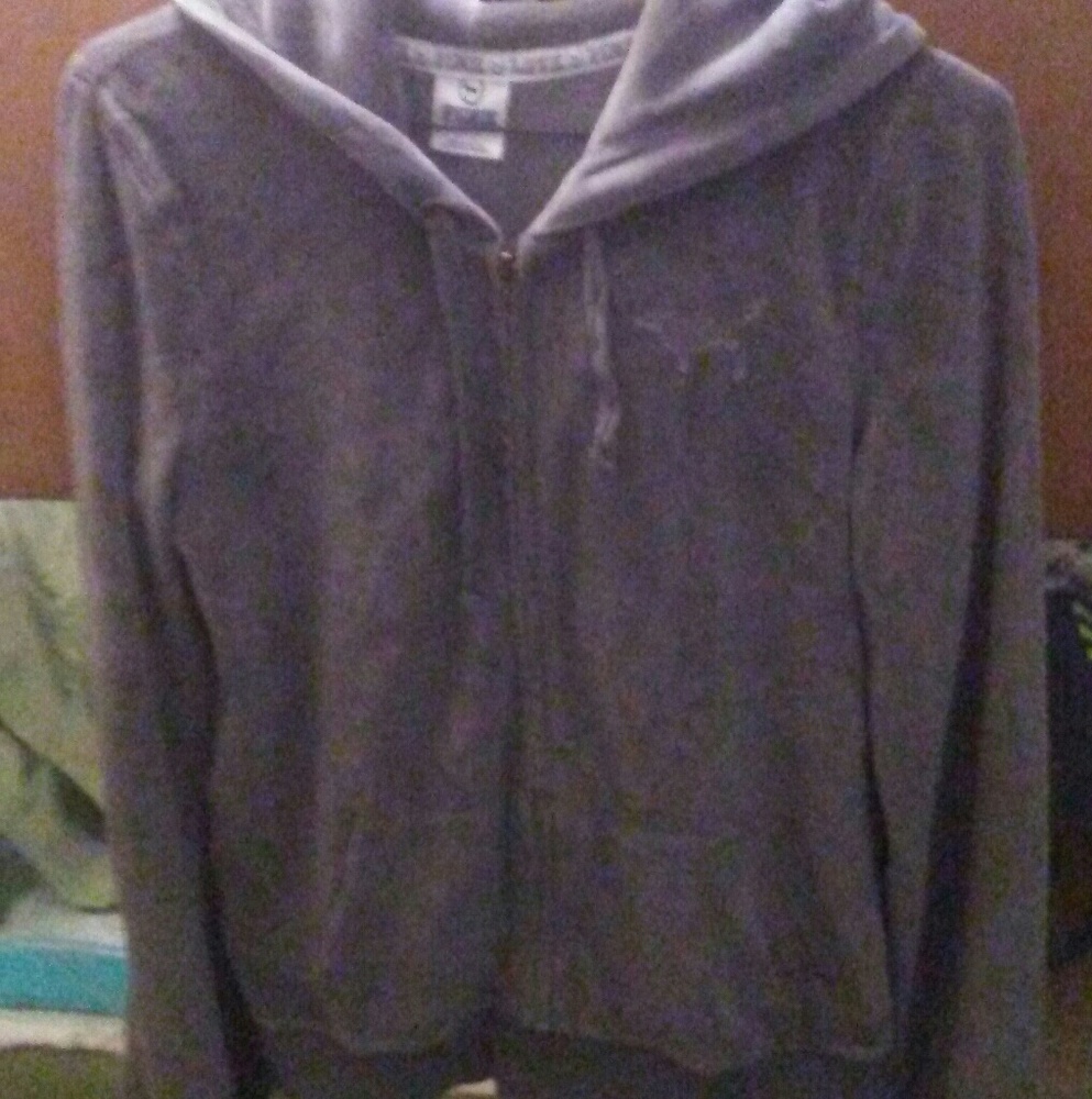 VS love PINK gray velour zip up
