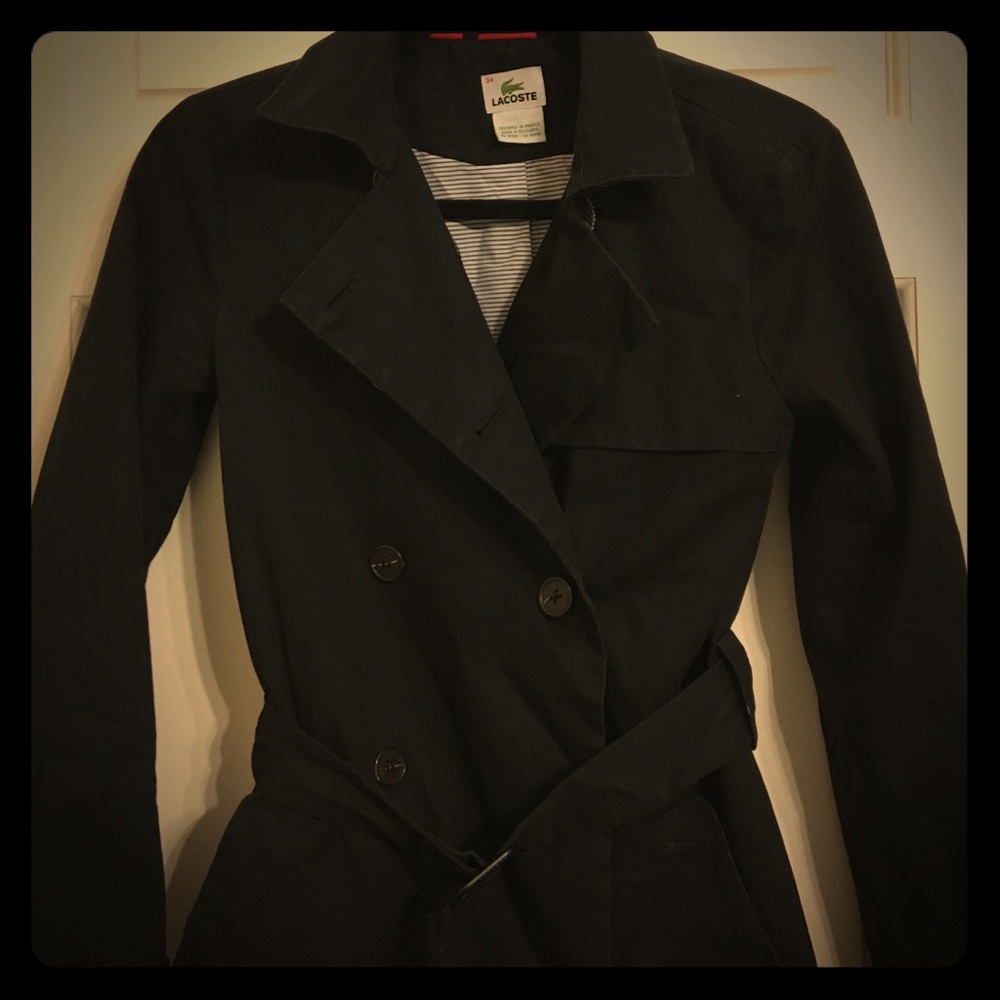 Lacoste black trench coat