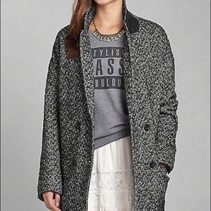 Abercrombie & Fitch Madeline Herringbone Wool Coat