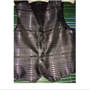 Boys dressy silver and black vest size 5