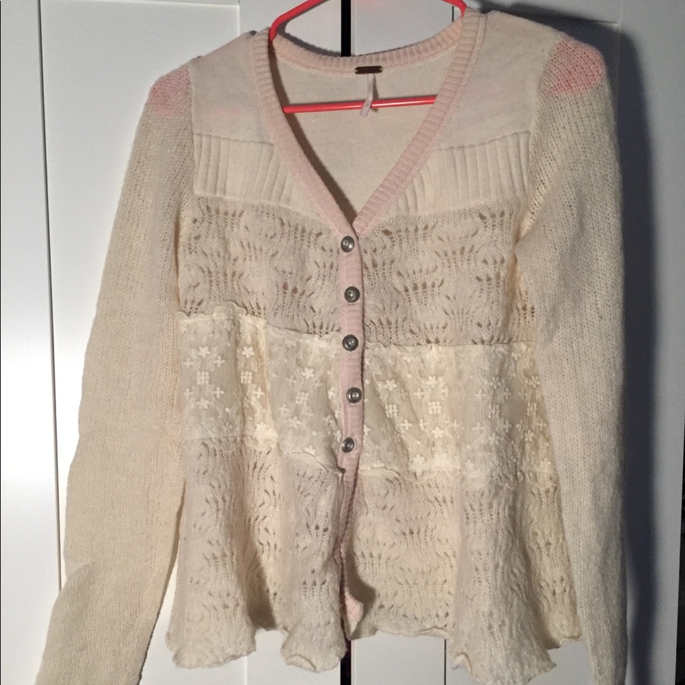 Free people Cream Cardigan/Sweater