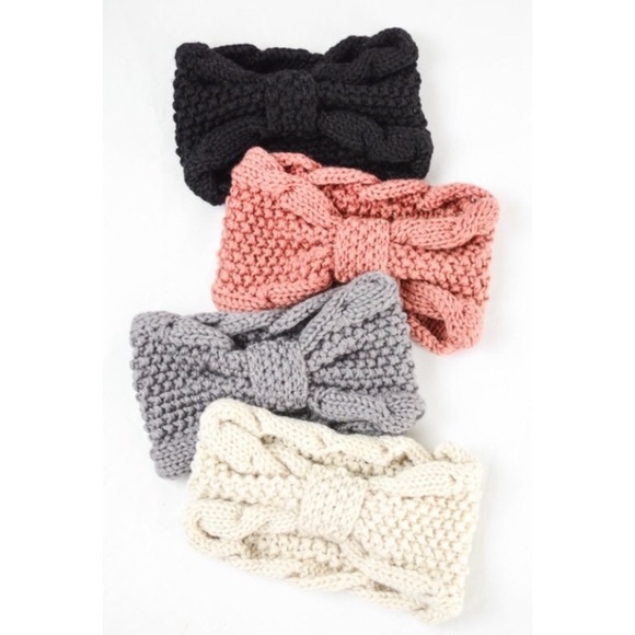 Black Cable Knit Sweater Headband - Picture 2 of 2