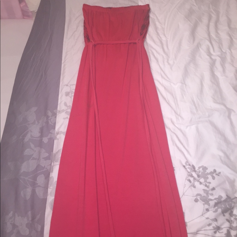 orange sleeveless dress - Picture 2 of 3