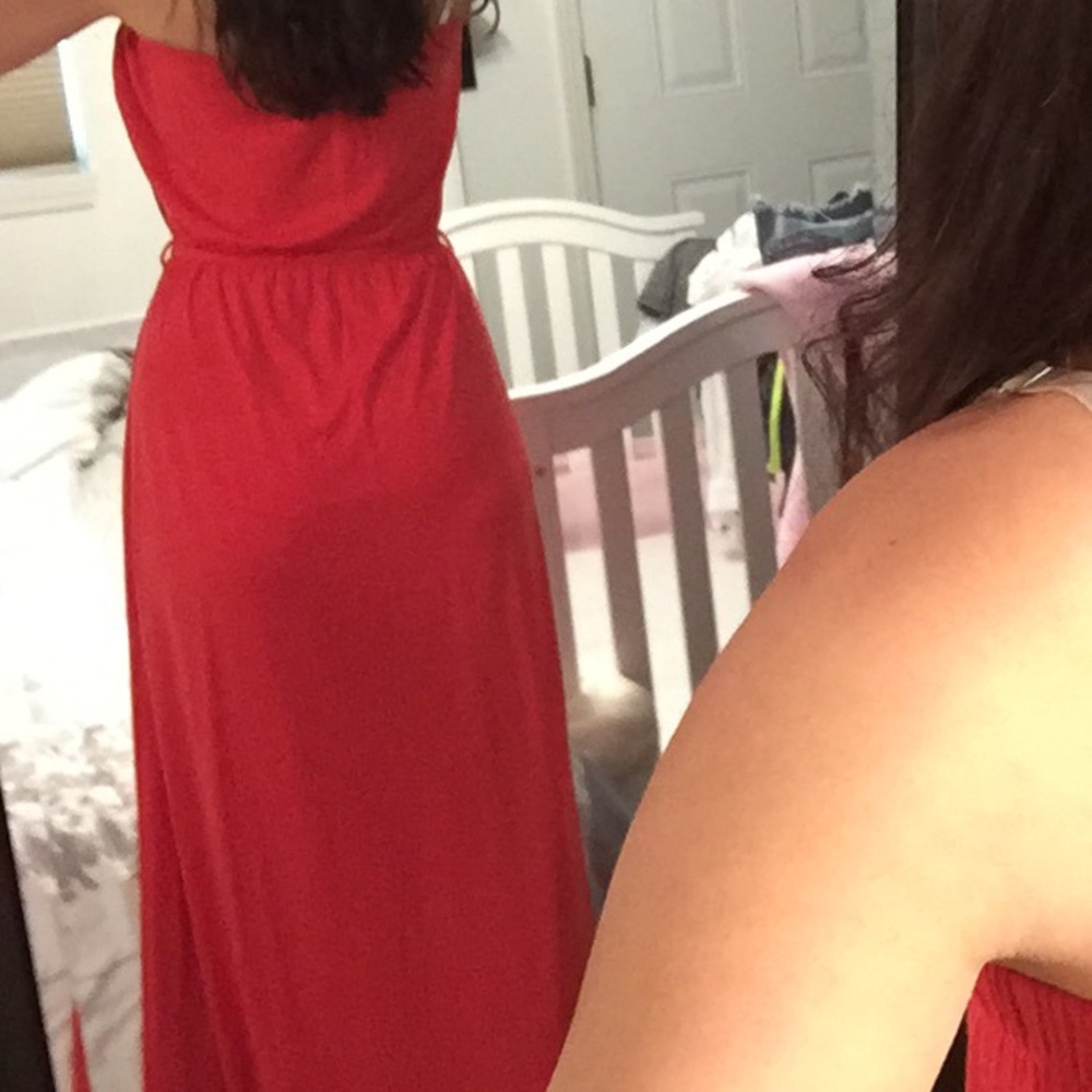 orange sleeveless dress - Picture 3 of 3