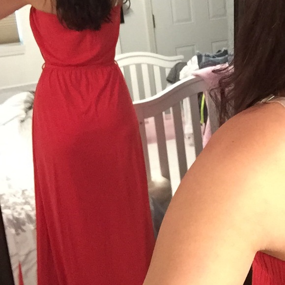 orange sleeveless dress - Picture 3 of 3