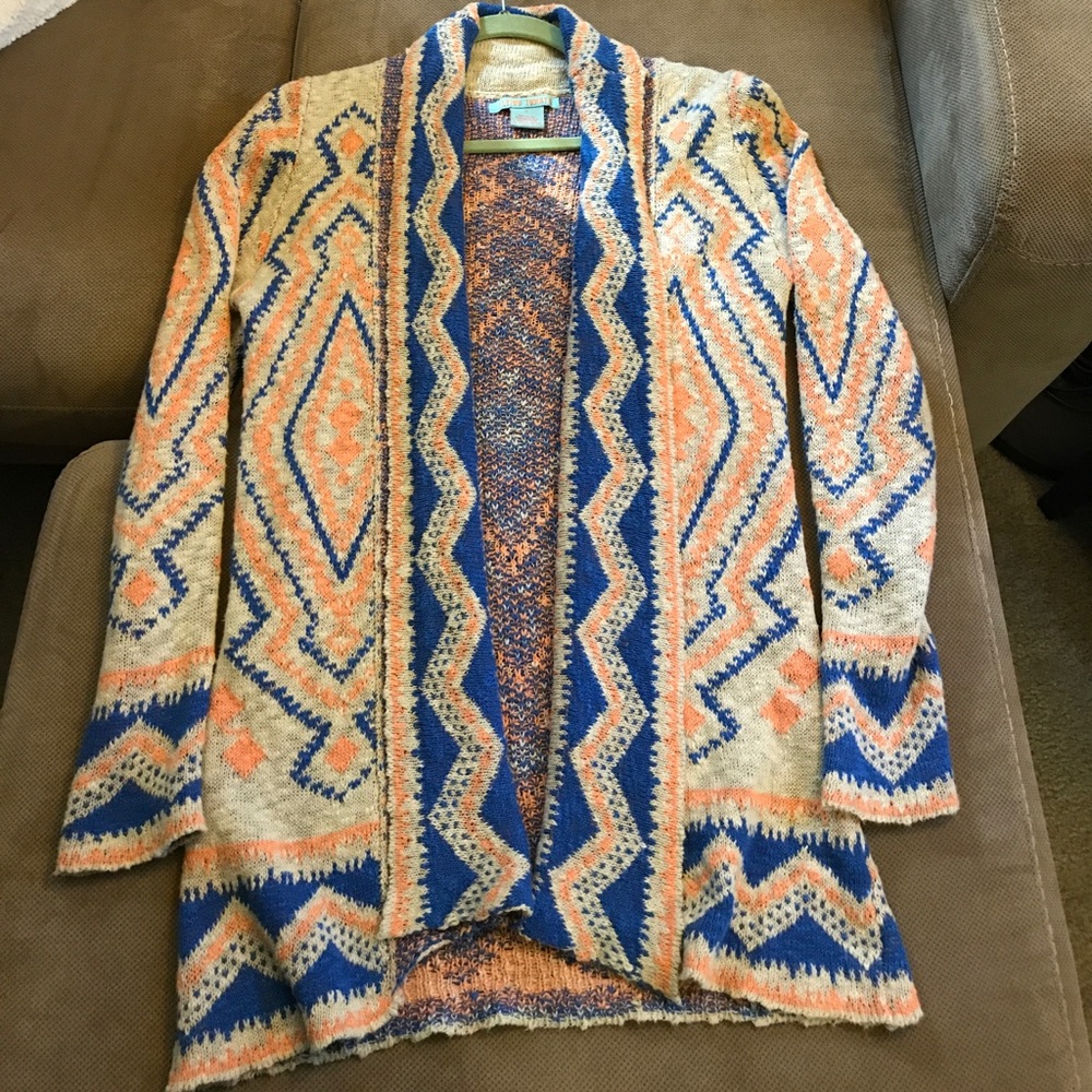 Aztec print cardigan