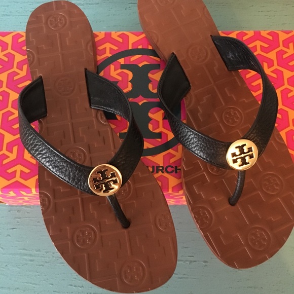 Tory Burch Shoes - NWT! Tory Burch Black Leather Thora Sandals
