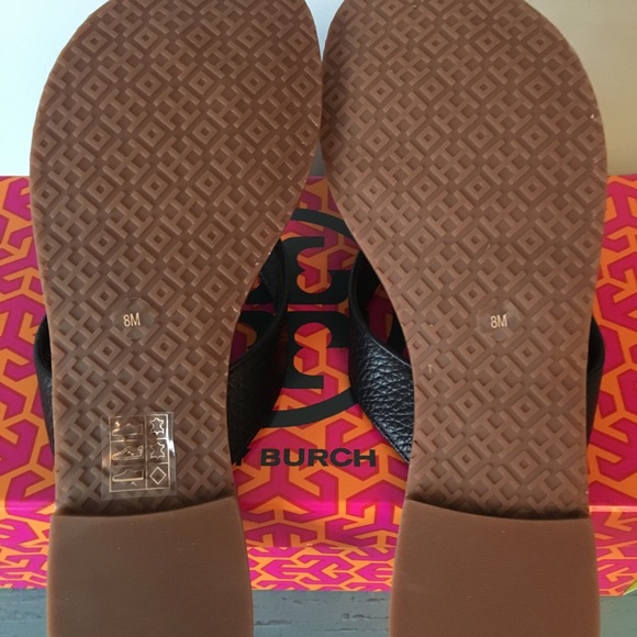 NWT! Tory Burch Black Leather Thora Sandals - Picture 4 of 5