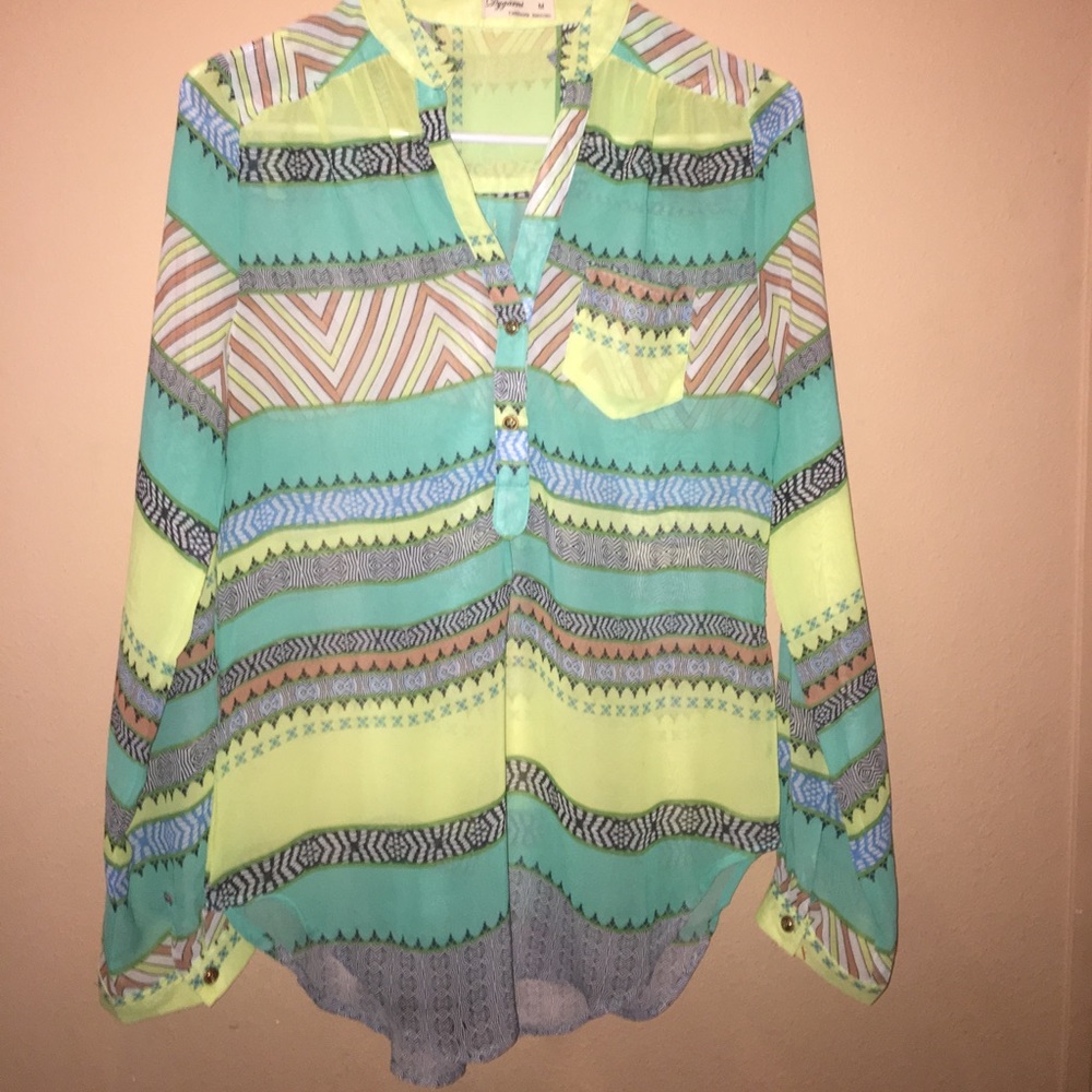 Lon sleeve work shirt (sheer) very fun colors