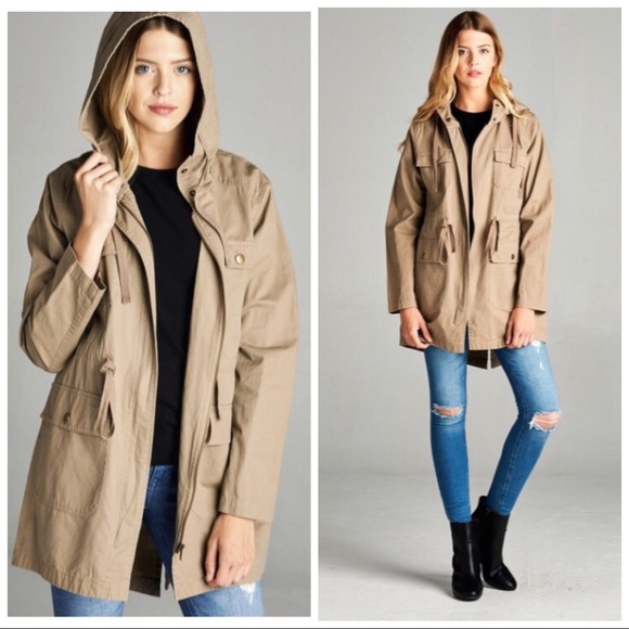 Couture Gypsy Jackets & Blazers - Khaki Hooded Utility Jacket S M L