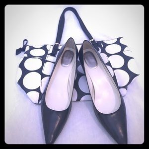 Calvin Klein Black Leather Kitten Heels Calvin Klein Black Leather Kitten Heels