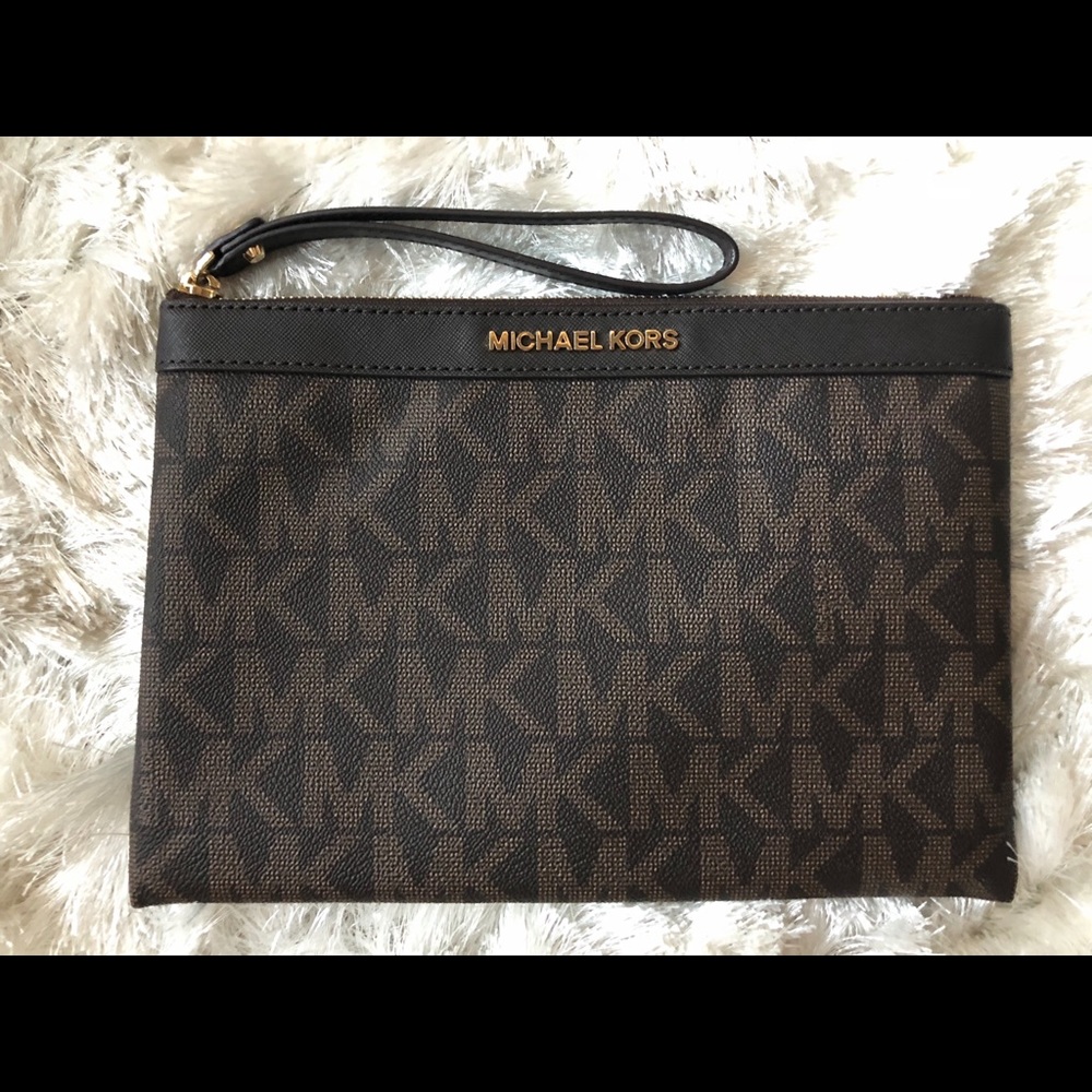 MK monogram wristlet