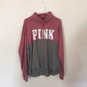 victoria’s secret pink half zip