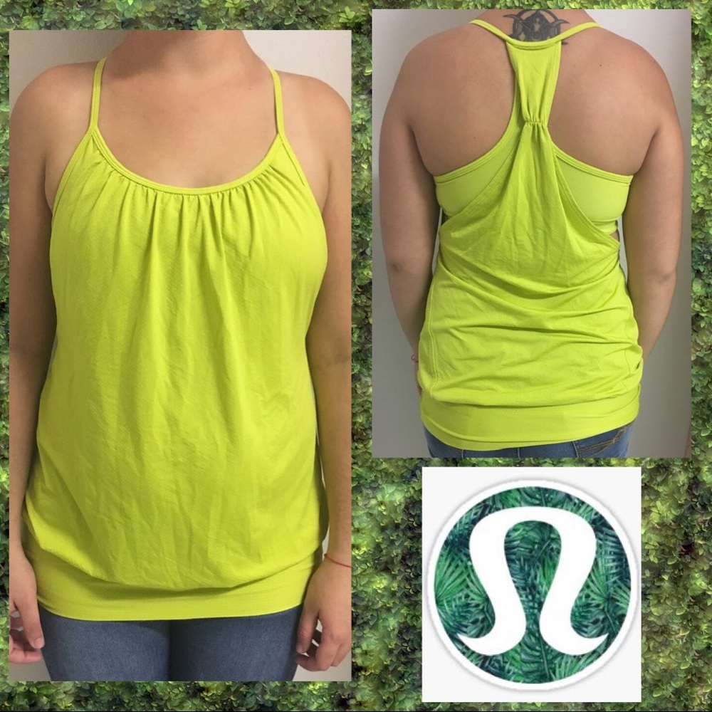 (6) Lululemon lime green no limits tank