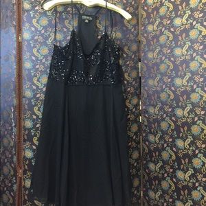 Black Sequined Cocktail Dress