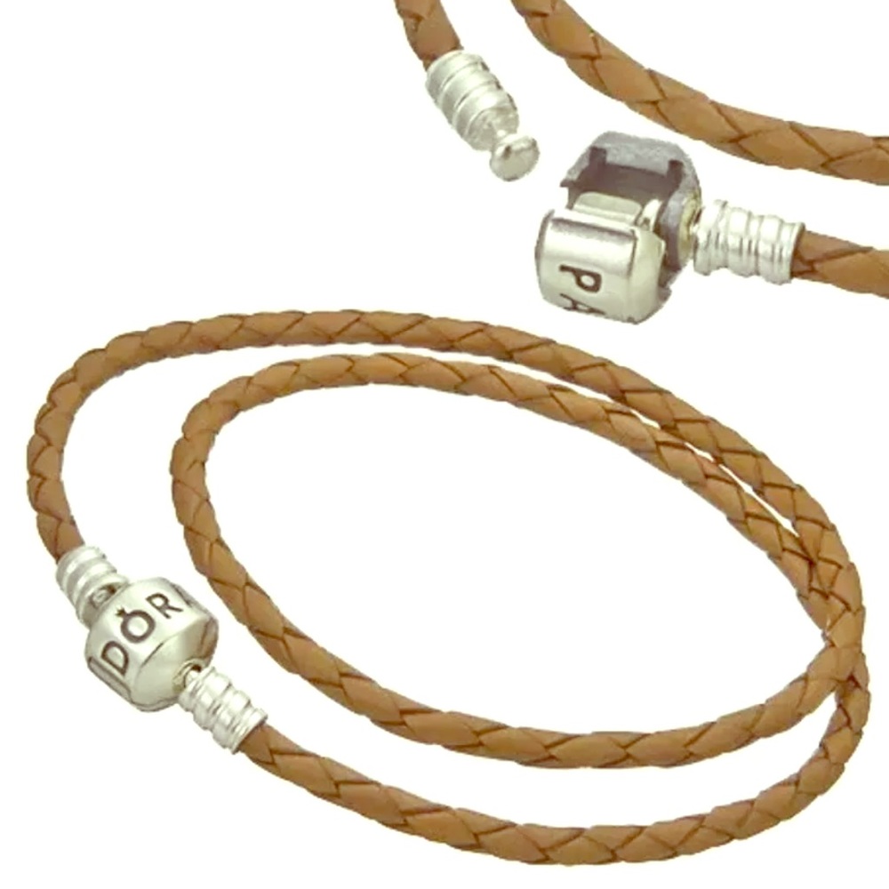 Pandora Double Brown Leather Cord bracelet