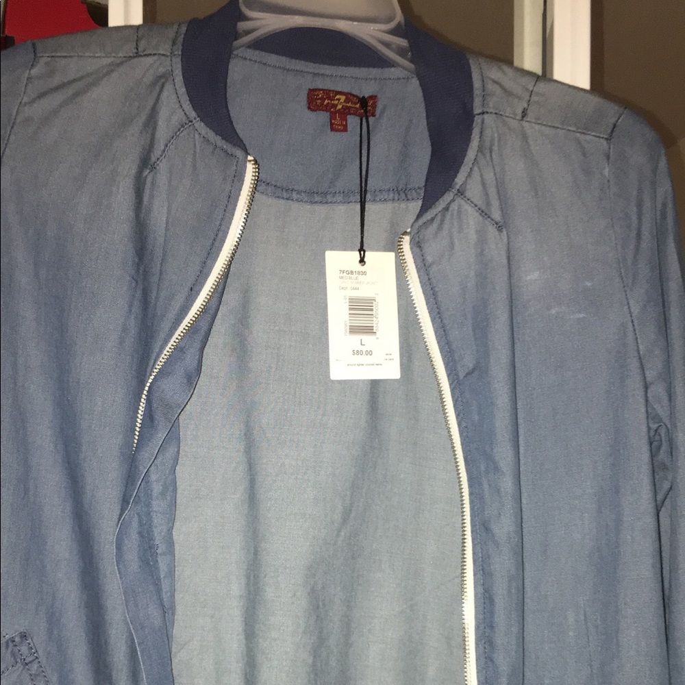 Seven Jeans Blue jean Bomber Jacket
