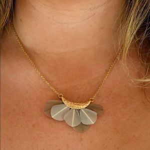 Blush Nude Feather and Metal Short Necklace Blush Nude Feather and Metal Short Necklace