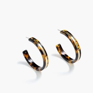 J.Crew Tortoise and Gold Hoop earrings