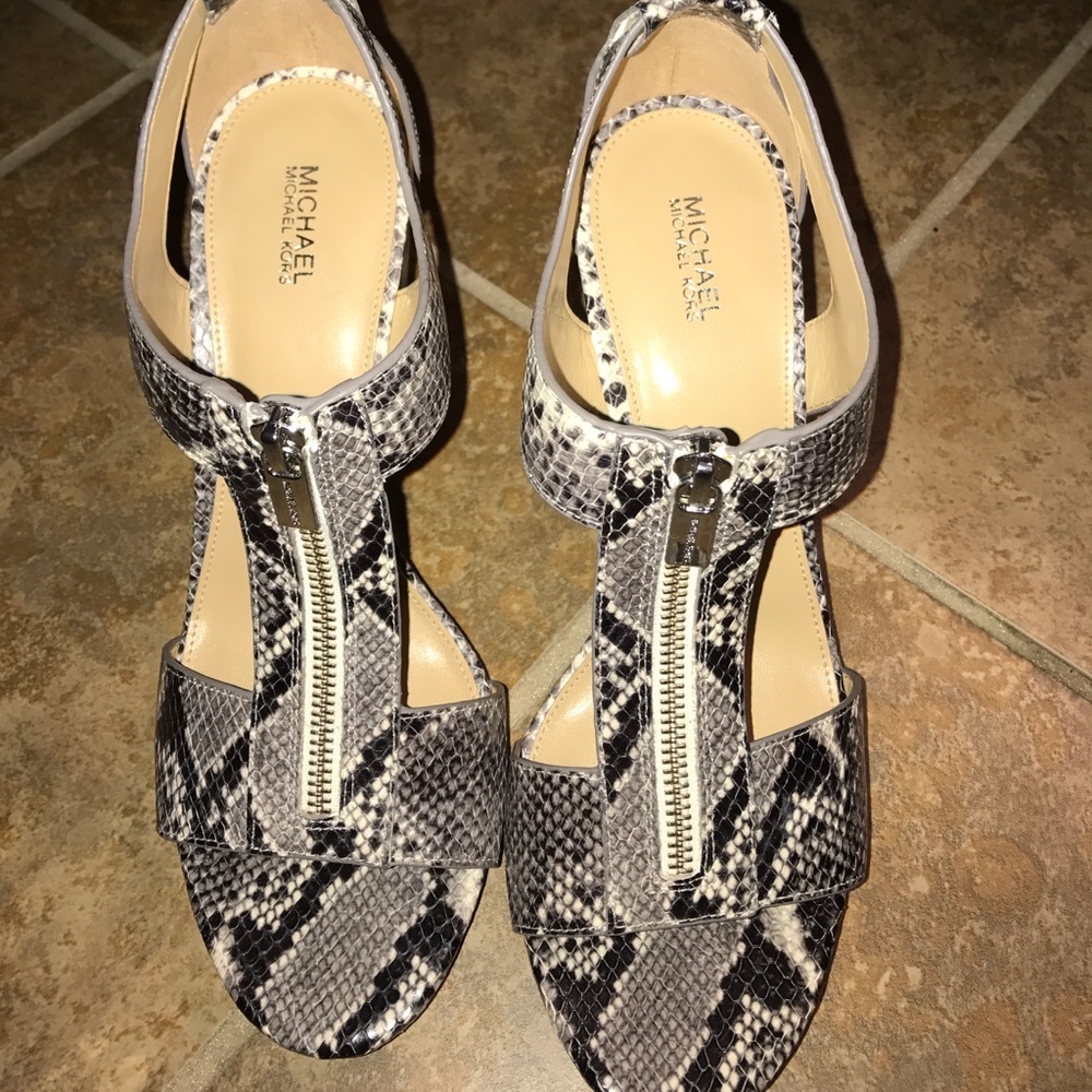 Michael Kors zip up block heel sandals