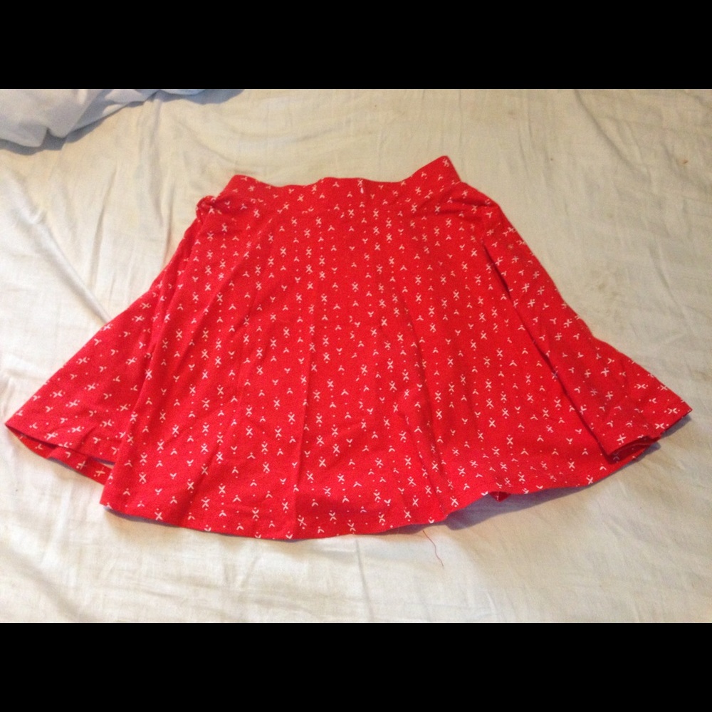 Red skater skirt
