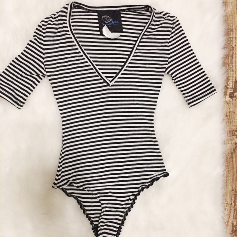 Blue Life striped bodysuit