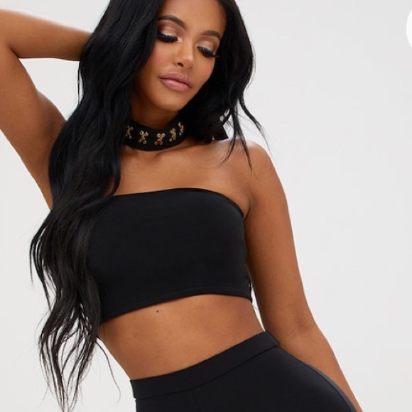 love clove Tops - Black Bandeau Crop Top