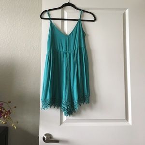 Tobi lace teal romper