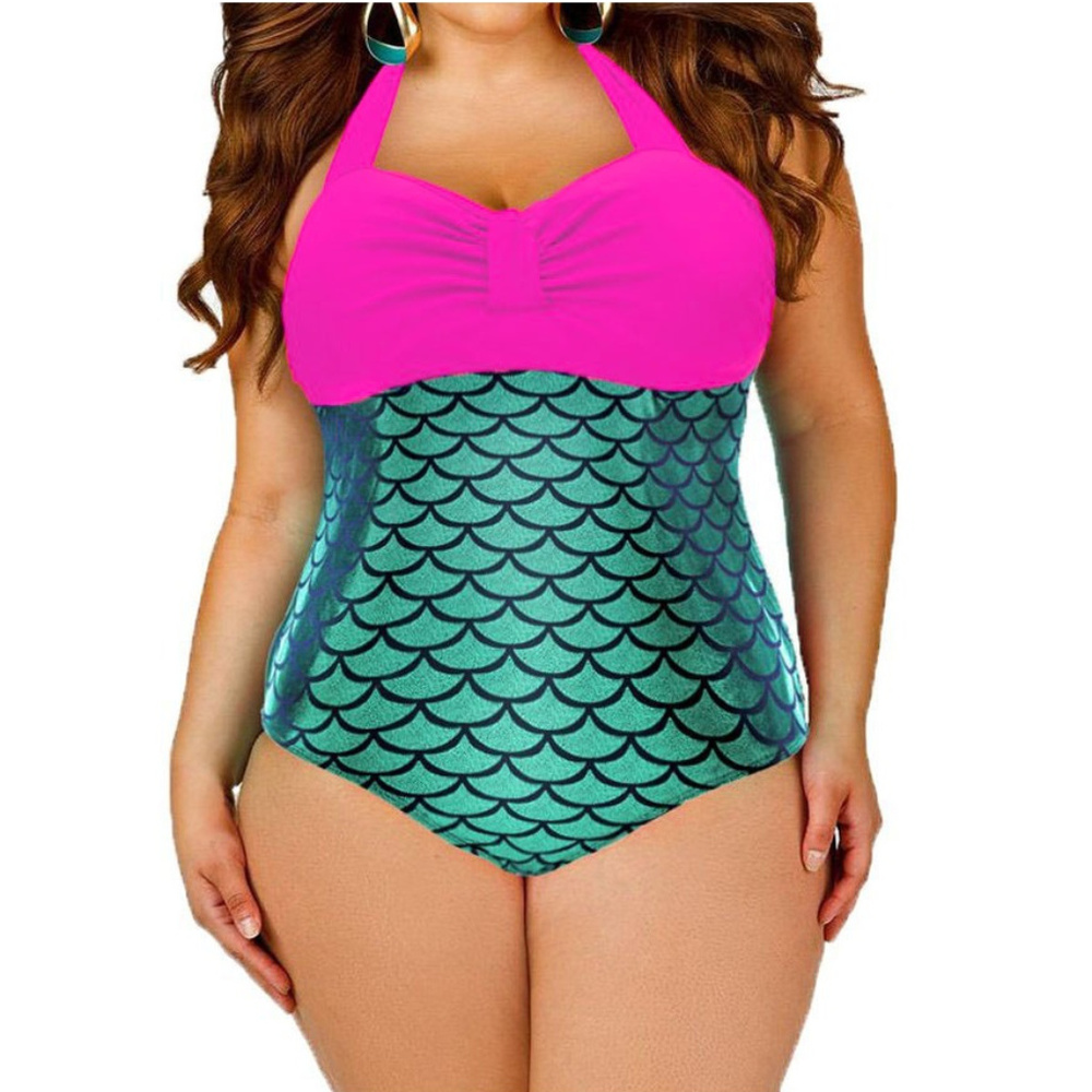 Trendy Pink Metallic One Piece Mermaid Swimsuit