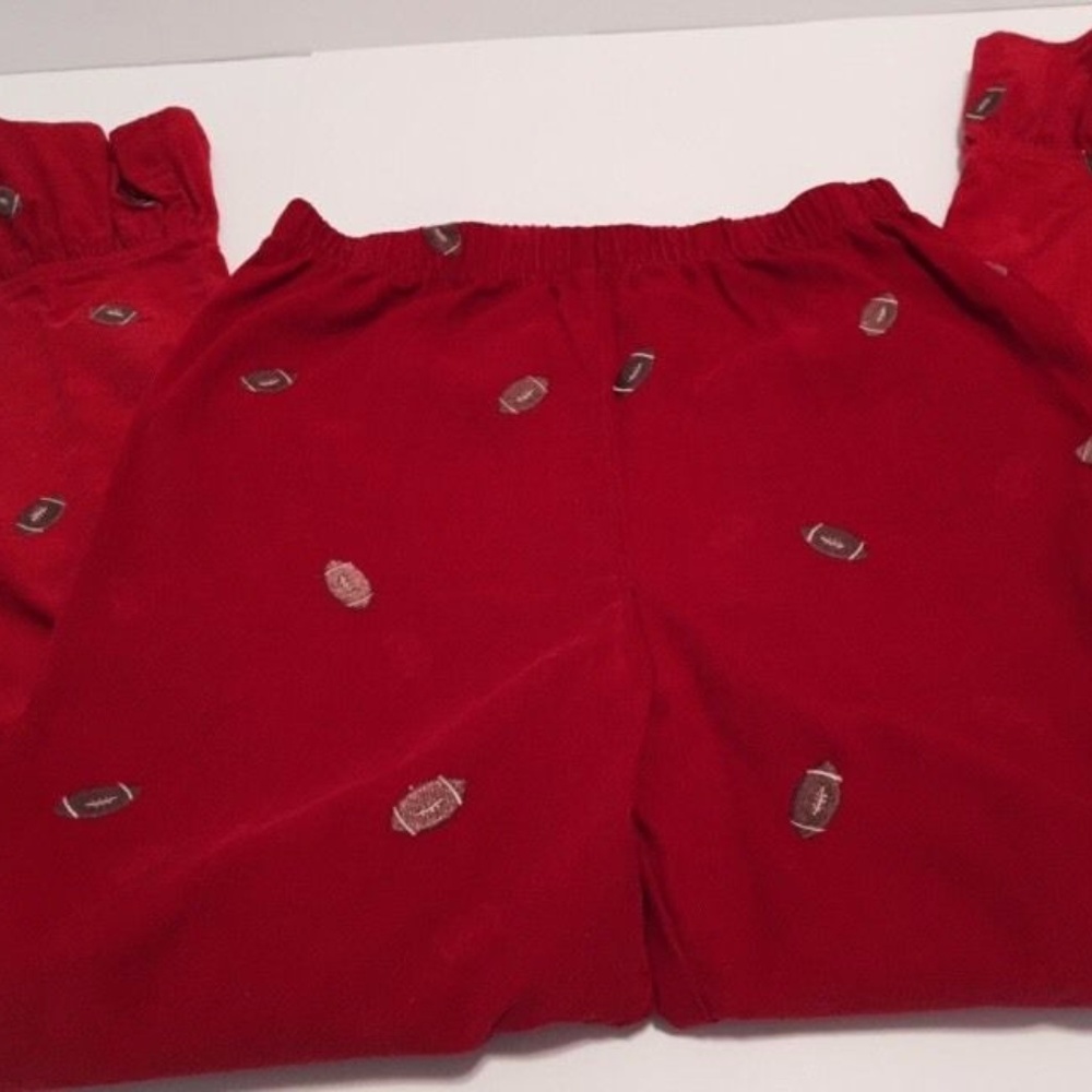 Corduroy Girls Ruffled Hem Pants Footballs 12