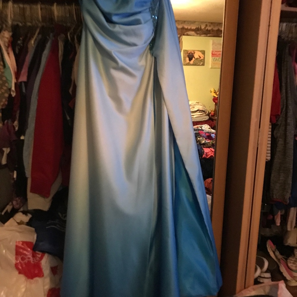 Beautiful Long Blue Bridesmaid or Prom/homecoming