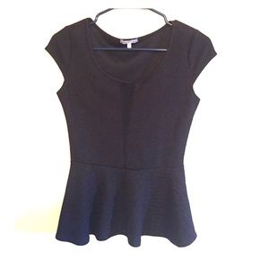 Black peplum shirt