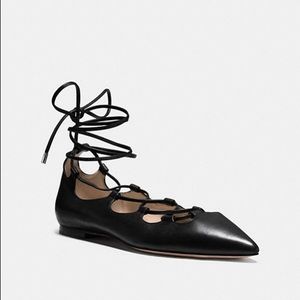 Coach lace up flats (Justine flat).
