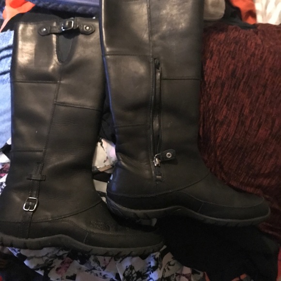 NorthFace Black Leather Boots - Picture 1 of 2