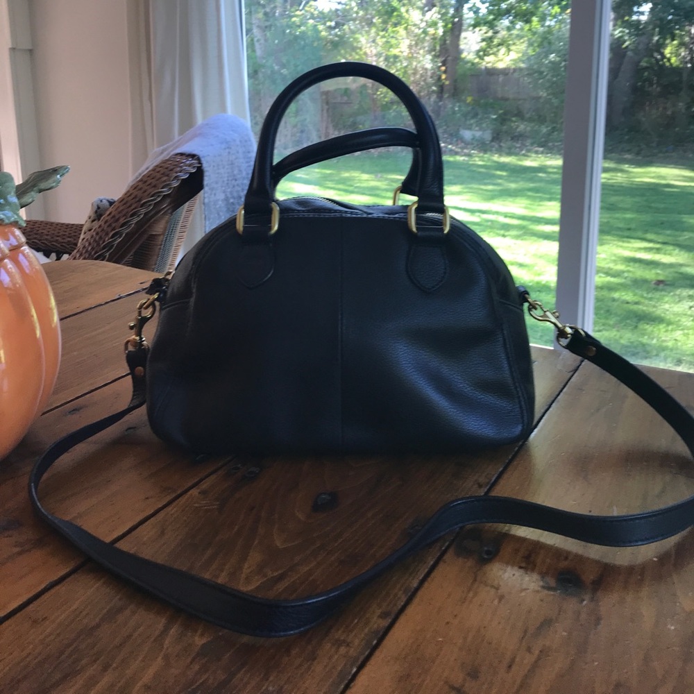 Black leather doctors bag from JCrew.