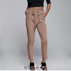 Zaful High Waist Belted Narrow Feet Pant