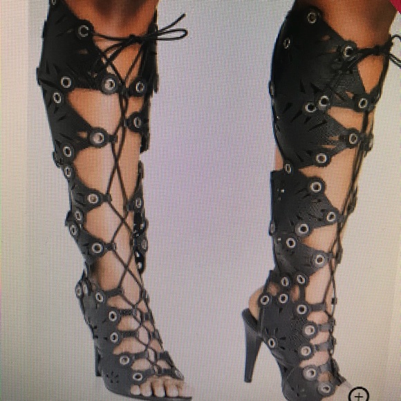 Beautiful Knee high laced up heels - Picture 1 of 2