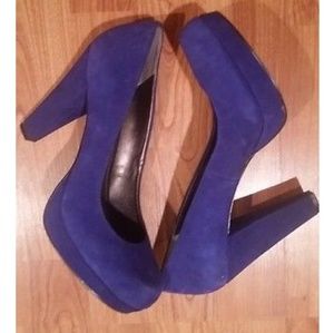 Calvin Klein blue suede gel platform shoes GUC 9.5 Calvin Klein blue suede gel platform shoes GUC 9.5