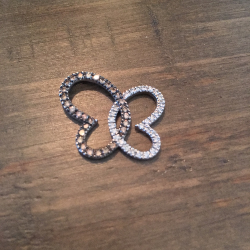 Chocolate diamond butterfly/heart charm