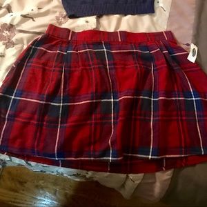 Red and Blue Plaid skirt